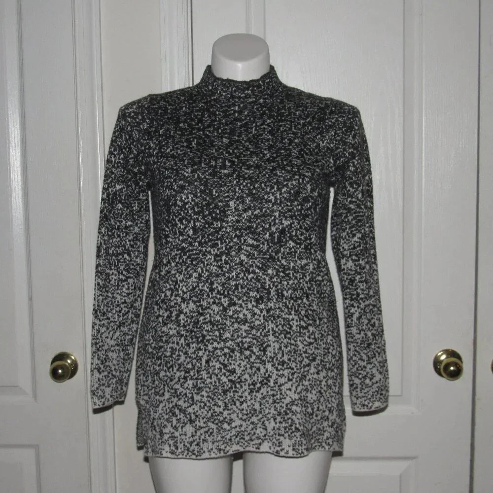 J. Jill PureJill  Mock Turtleneck Gray White Sweater Size S - Picture 2 of 8
